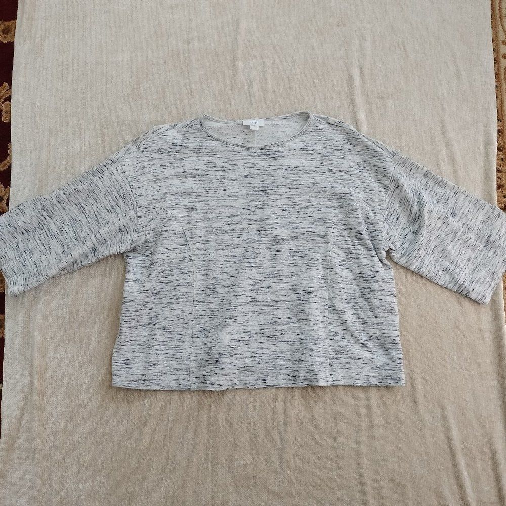 J Jill Pure Jill Marbled Black and White 3/4 Sleeve Top Size XS